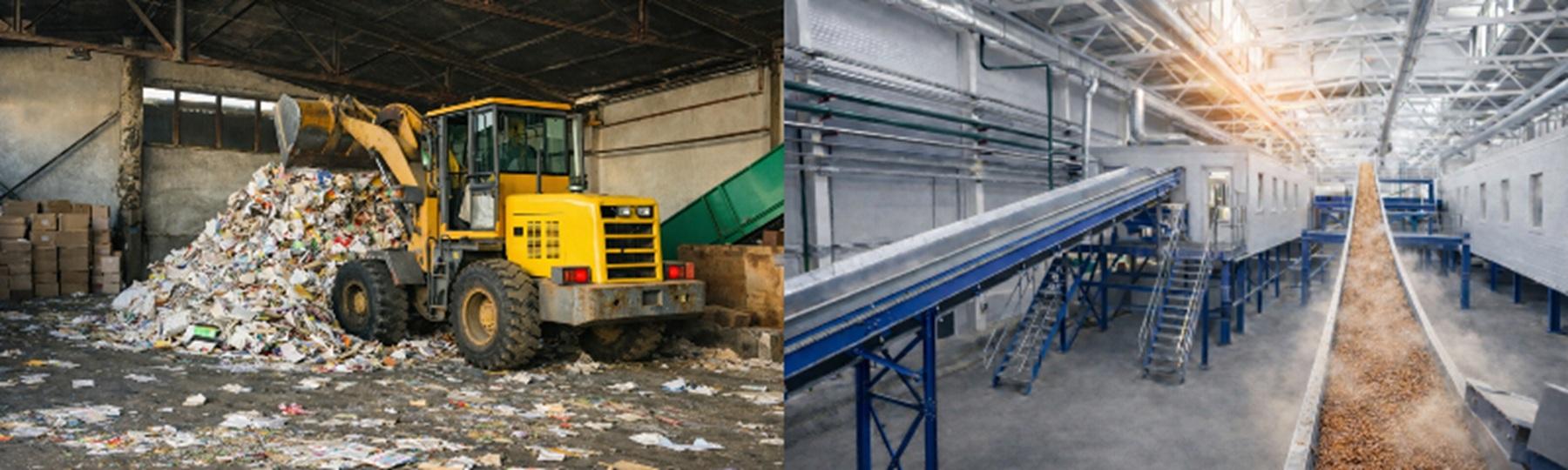 Dust generated from a waste-transport conveyor