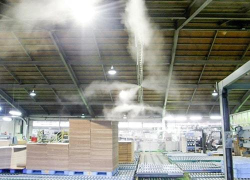 加湿現場写真14_蒸気加湿から水噴霧加湿（ドライフォグミスト加湿）への切替えでCO2削減・脱炭素・省エネを加速